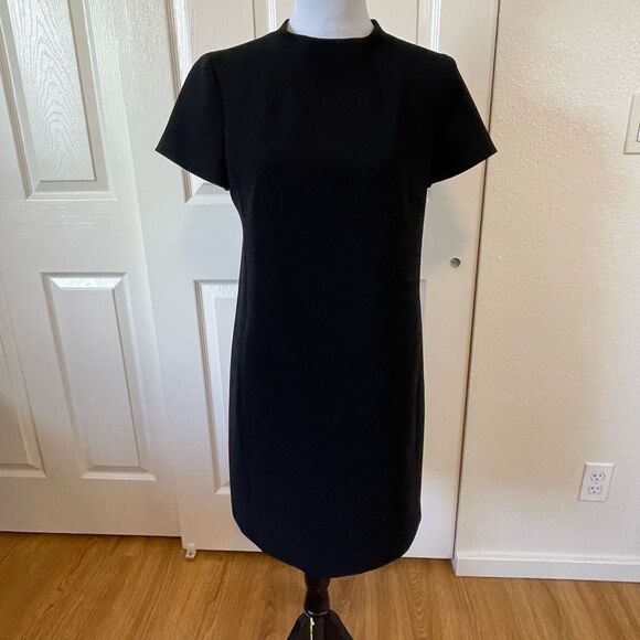 Theory Jasneah Admiral Crepe Mini Dress Black Size 4 - Picture 11 of 11